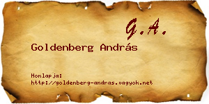 Goldenberg András névjegykártya